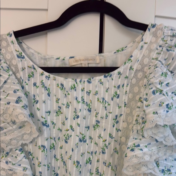 LoveShackFancy Floral Ruffle Mini Dress - Picture 2 of 4